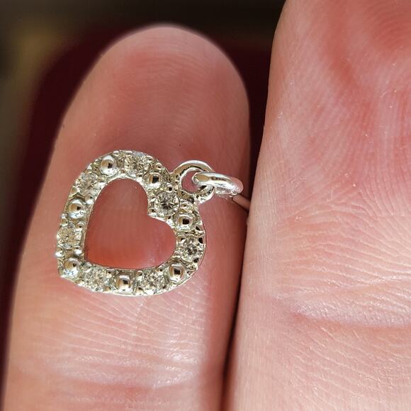 Sterling Silver Heart Earrings 2 Inch CZ Dangle Long Drop Jewelry - Picture 5 of 9